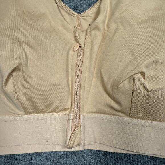 Tommie Copper Plus Sz 2XL Shoulder Support Sports Bra Nude with Front Zipper - Picture 5 of 9